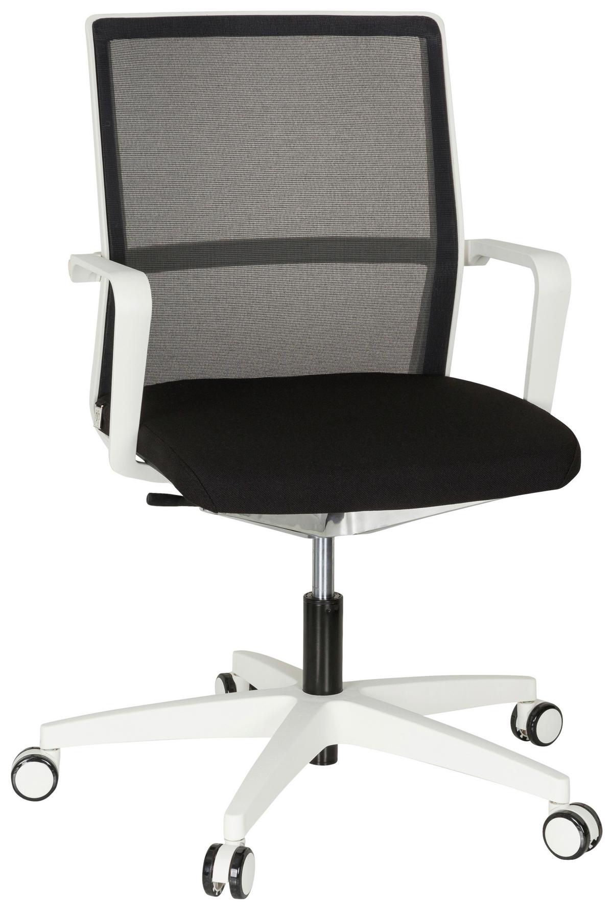 Drehstuhl Move-tec Net 3d Armstützen Schwarz/weiß - Schwarz/Weiß, MODERN, Kunststoff/Textil (57/105/55cm) - MID.YOU