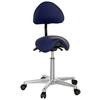Bürohocker Top Work 20 Lederlook Blau Bis 110kg - Blau/Alufarben, MODERN, Kunststoff/Textil (36/105/40cm) - MID.YOU