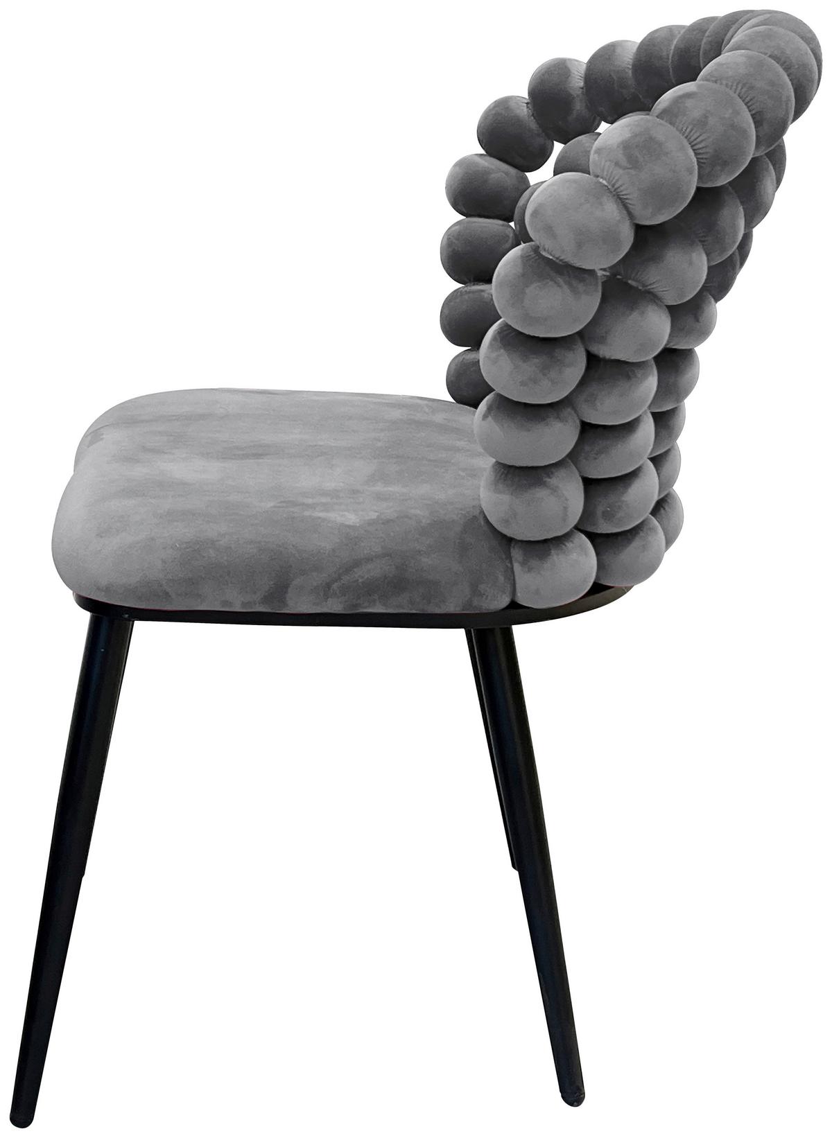 Stolička LIA velúr sivá - čierna/sivá, Lifestyle, kov/drevo (55/85/62cm) - Mömax