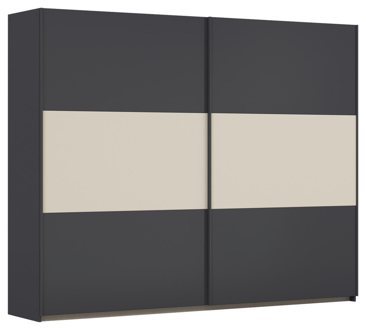 Schwebetürenschrank Neo Grau Champagner B: 261 cm - Champagner/Alufarben, MODERN, Holzwerkstoff (261/210/59cm) - Rauch Möbel