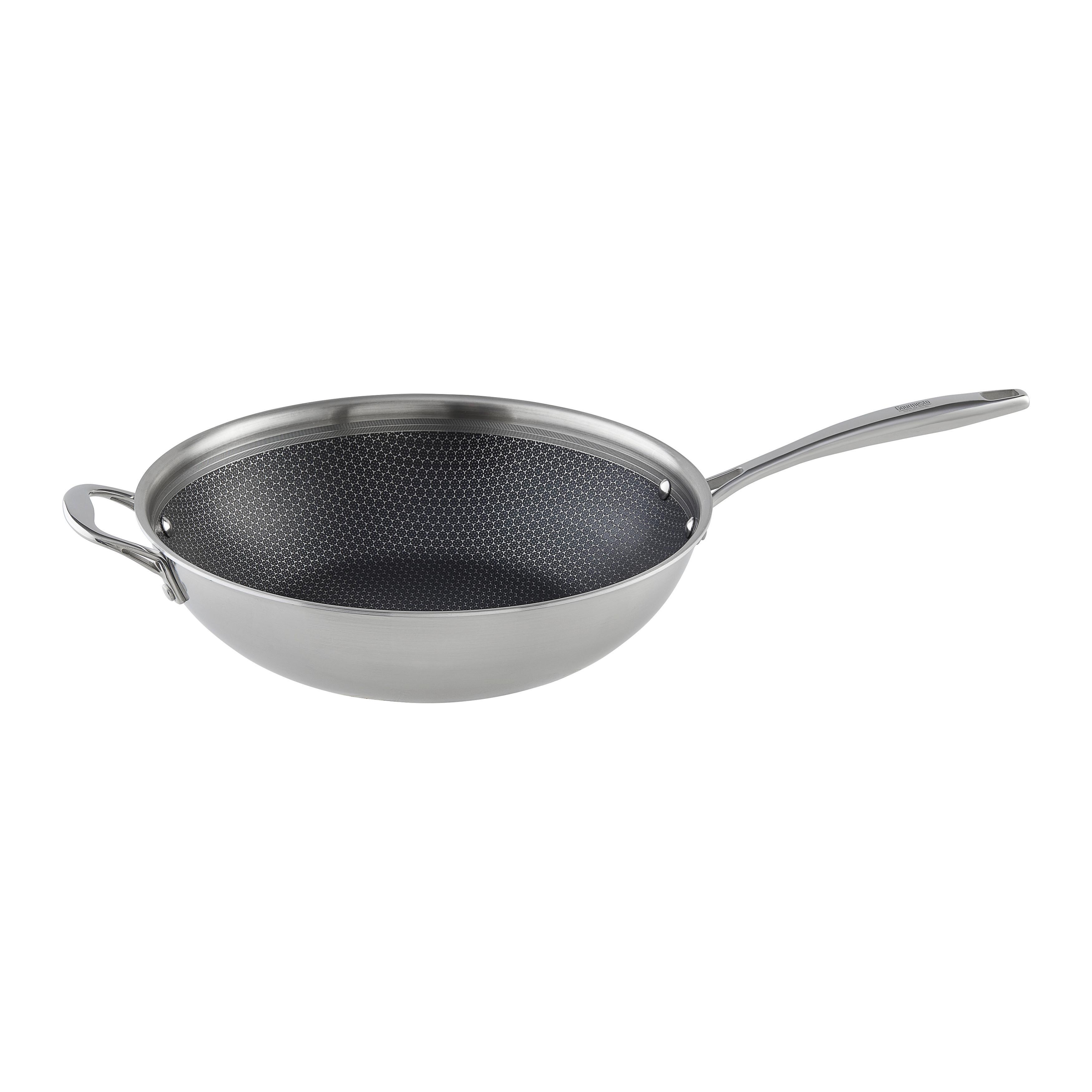Panvica wok P/V: 30/8 CM - farba ušľachtilej ocele, Modern, kov (30/8cm) - Gourmesto