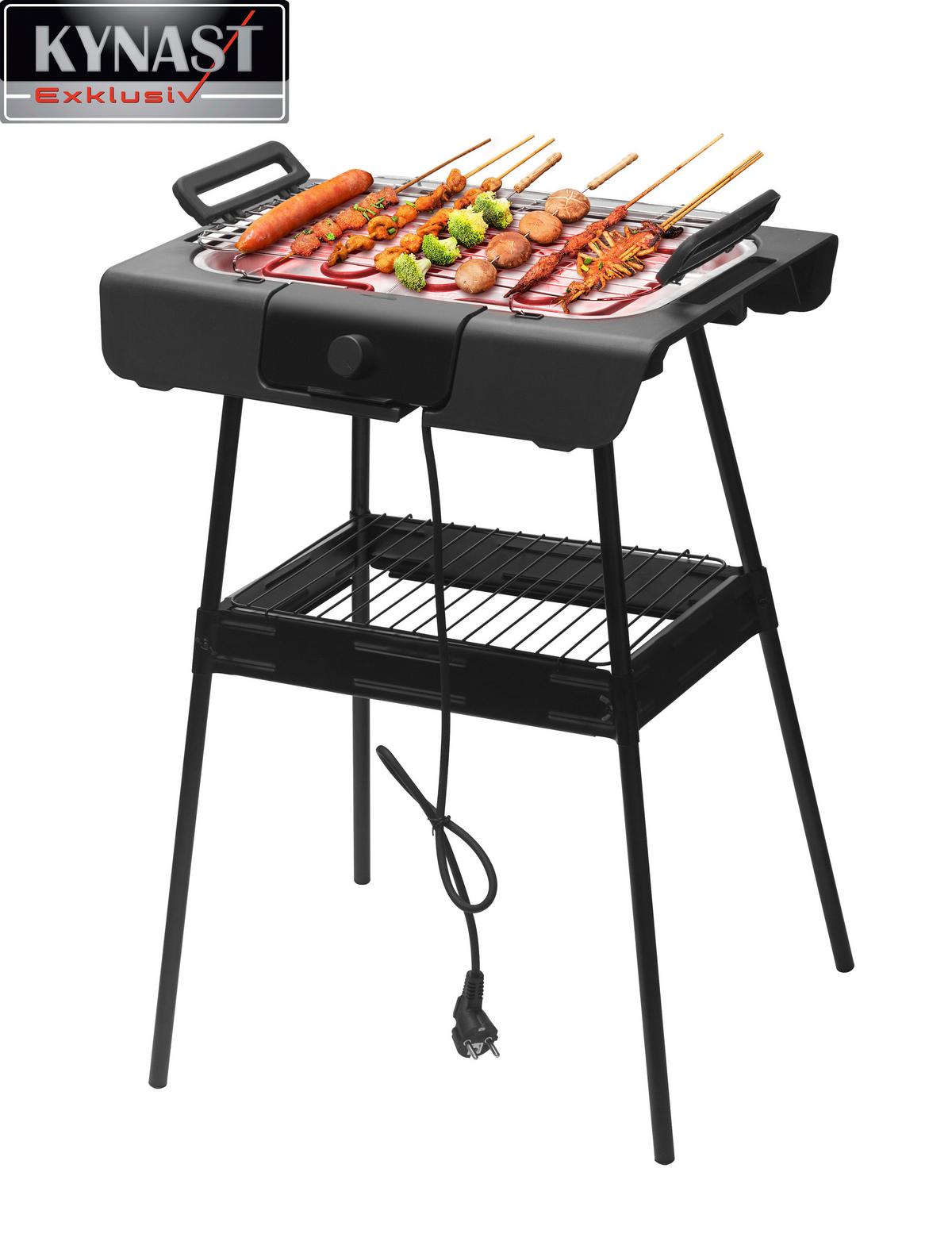 Tischgrill 37,5x28 Cm Inkl. Standfuß - Schwarz, Basics, Kunststoff - Atrigo