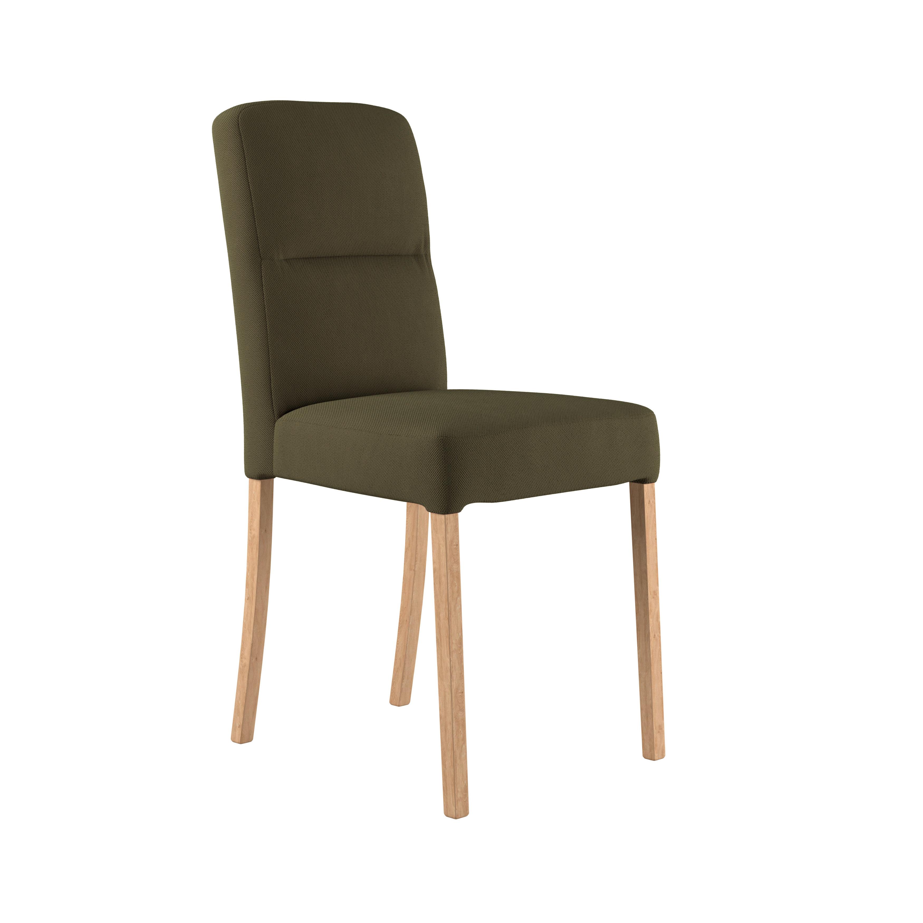 Vierfußstuhl Emma Ii Webstoff Moosgrün, B: 43 Cm - Eichefarben/Grün, KONVENTIONELL, Holz/Textil (43/91/58cm)