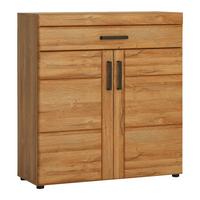 Schuhschrank Cortina Eiche Dekor B: 92,8 cm - Eichefarben/Schwarz, Trend, Holzwerkstoff (92,8/100,2/38cm)