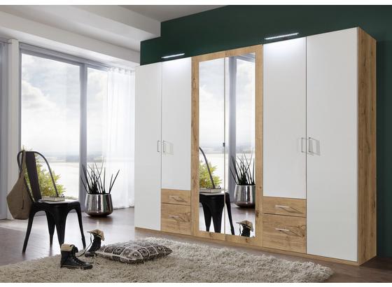 Skříň S Otočnými Dveřmi Freiburg - bílá/barvy dubu, Moderní, kompozitní dřevo (270/208/58cm) Skříň S Otočnými Dveřmi Freiburg - bílá/barvy dubu, Moderní, kompozitní dřevo (270/208/58cm)