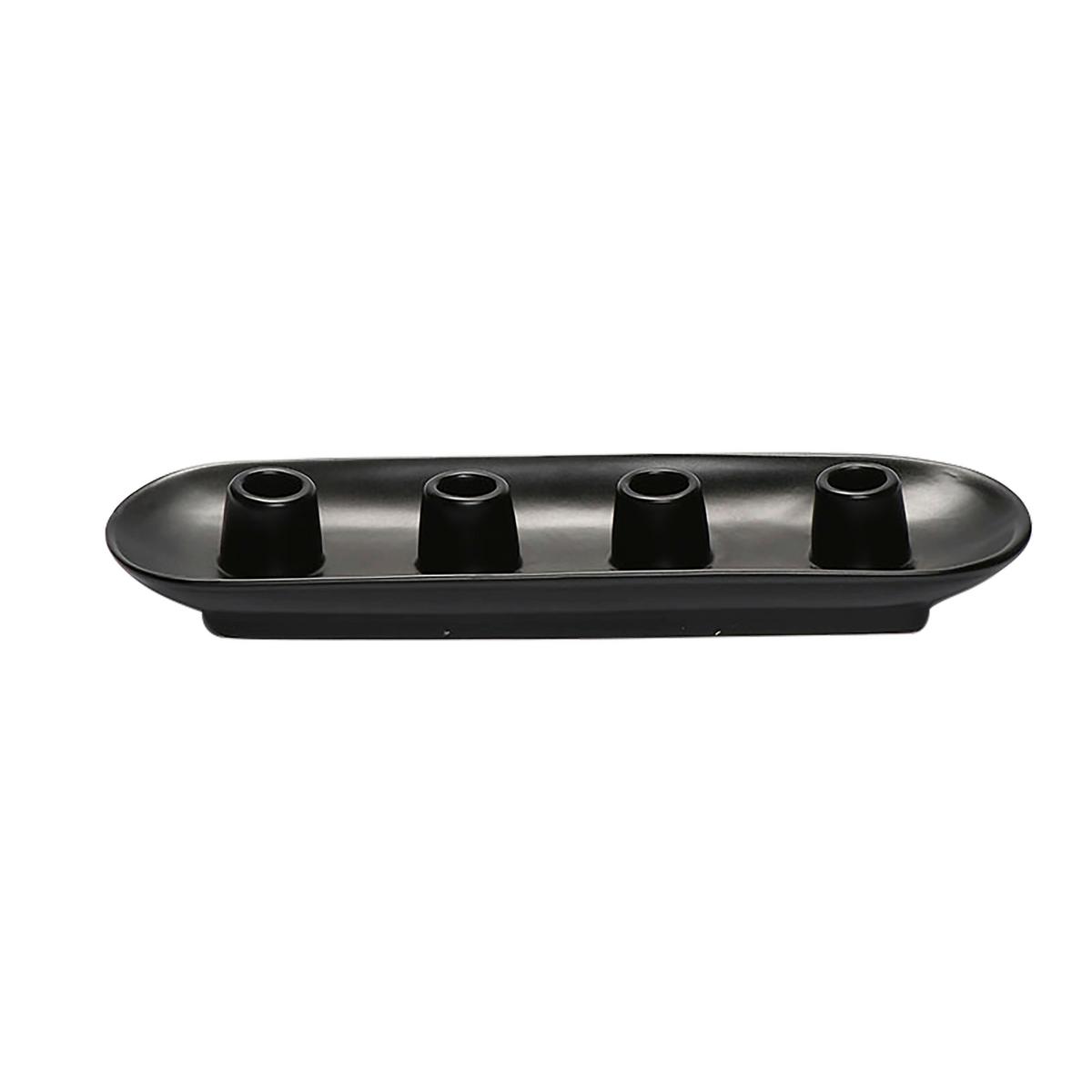 Svietnik Noir - čierna, keramika (34/11/4,5cm) - Modern Living