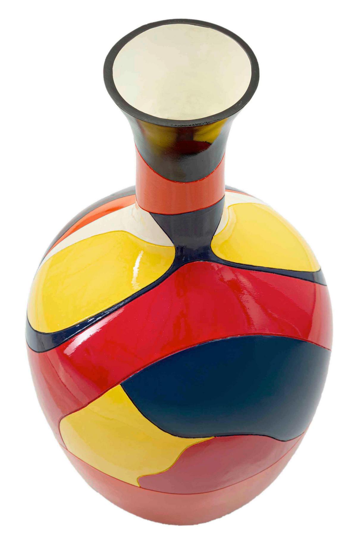 Vase Rubic Gelb/Rot/Schwarz B: 29 cm - Gelb/Rot, Basics, Kunststoff (29/59/29cm)