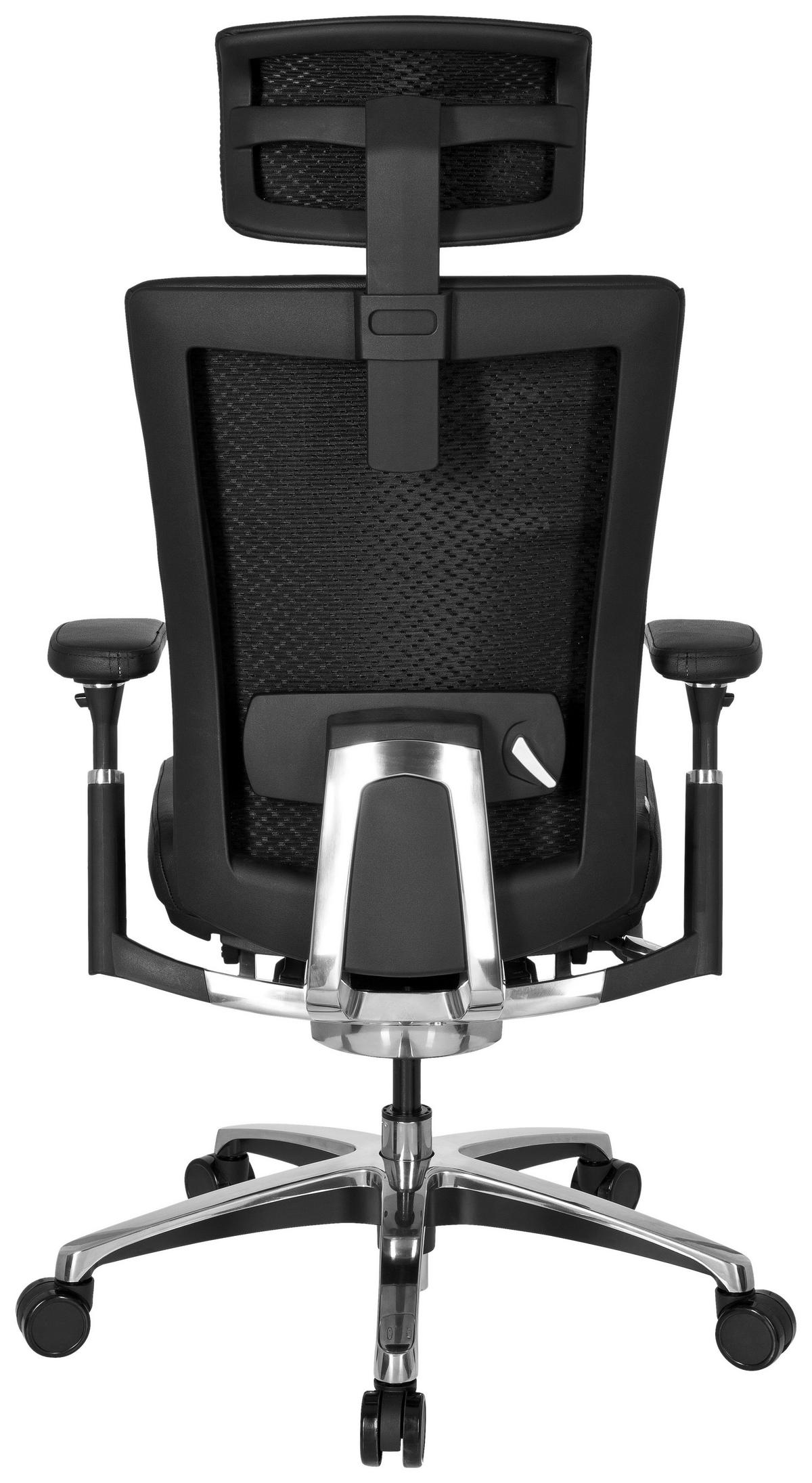 Drehstuhl Nova Schwarz - Chromfarben/Schwarz, MODERN, Leder/Kunststoff (57/106/52cm) - MID.YOU