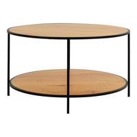 Couchtisch Vita Eichefarben B: 80cm - Eichefarben/Schwarz, Design, Holzwerkstoff/Metall (80/80/45cm) - MID.YOU