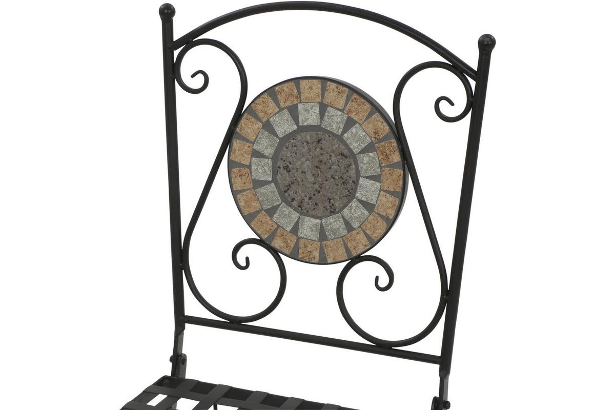 Gartensessel Klappbar Metall/keramik - Multicolor/Schwarz, MODERN, Keramik/Metall (39/88,5/49,5cm) - Siena Garden