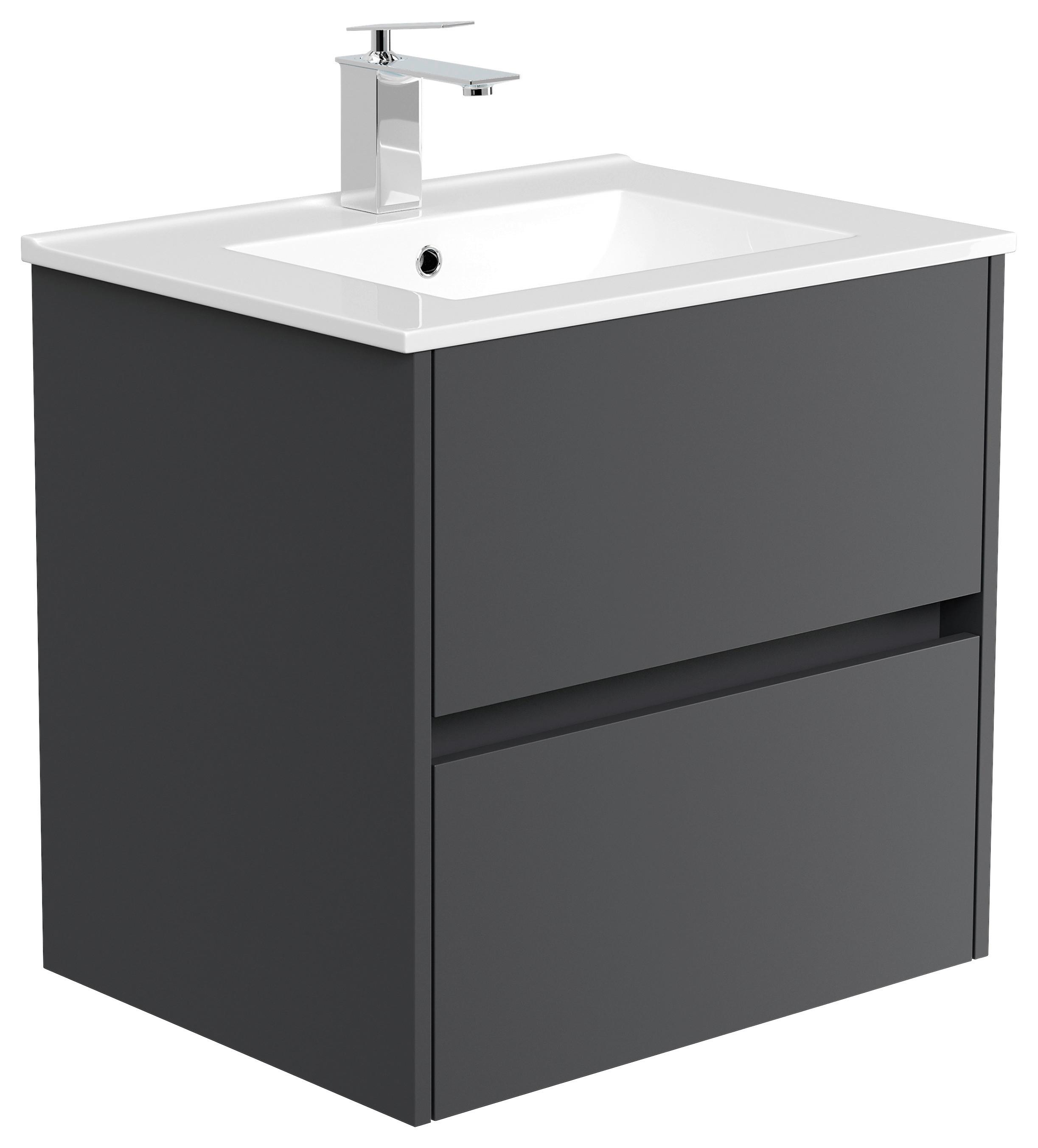 Waschtischkombi Limes Graphitfarben B: 61,5 Cm