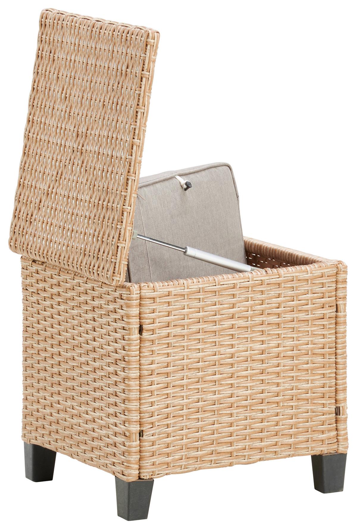 Loungegarnitur 6-tlg. Porto- Multi, Polyrattan Mit Kissen - Hellbraun/Grau, MODERN, Kunststoff/Textil (190/237cm) - Beldano