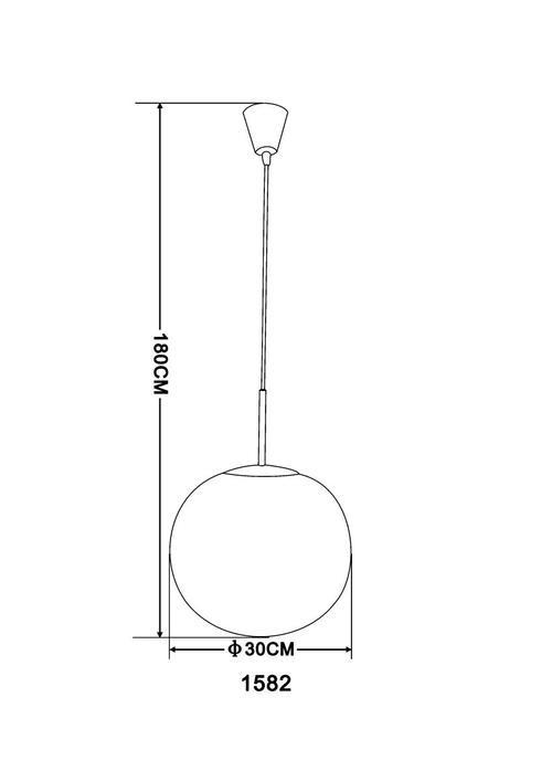 Hängeleuchte Balla H: 180 cm 1-Flammig, Opalglas-Kugel - Opal/Nickelfarben, Basics, Glas/Metall (30/180cm) - Globo