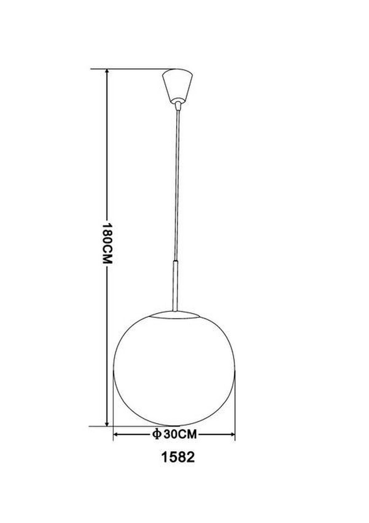 Hängeleuchte Balla H: 180 cm 1-Flammig, Opalglas-Kugel - Opal/Nickelfarben, Basics, Glas/Metall (30/180cm) - Globo