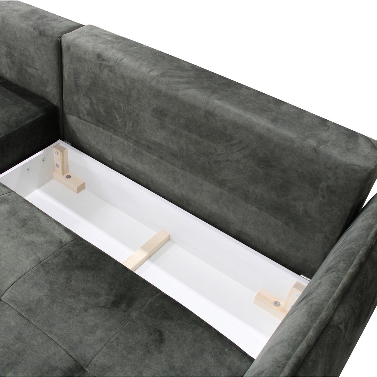 Ecksofa Whisper Grün S: 196x264 cm - Goldfarben/Grün, Design, Textil (196/264cm) - MID.YOU