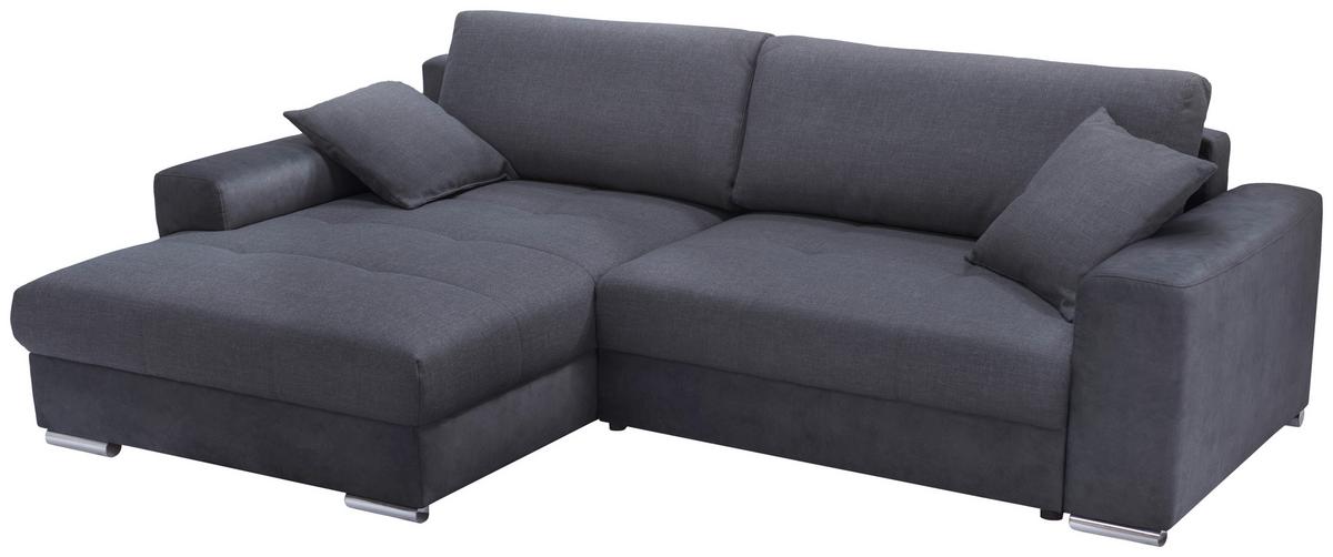 Ecksofa Larnaca, Anthrazit Schenkel: 177x269 Cm - Chromfarben/Anthrazit, Design, Textil (177/269cm) - Livetastic