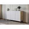 Sideboard Phuket Eiche Artisan/Weiß B: 120 cm - Schwarz/Weiß, Trend, Holzwerkstoff (120/76/39cm) - Livetastic