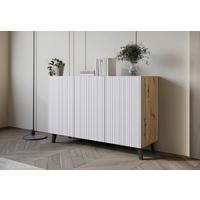 ŠIROKÁ KOMODA SIDEBOARD PHUKET 120 - bílá/černá, Trend, kompozitní dřevo (120/76/39cm) - Livetastic