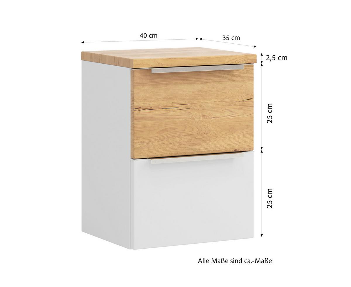 Unterschrank Verona Weiß/Wildeiche B: 40cm - Wildeiche/Weiß, Trend, Holzwerkstoff (40/54/35cm) - Held
