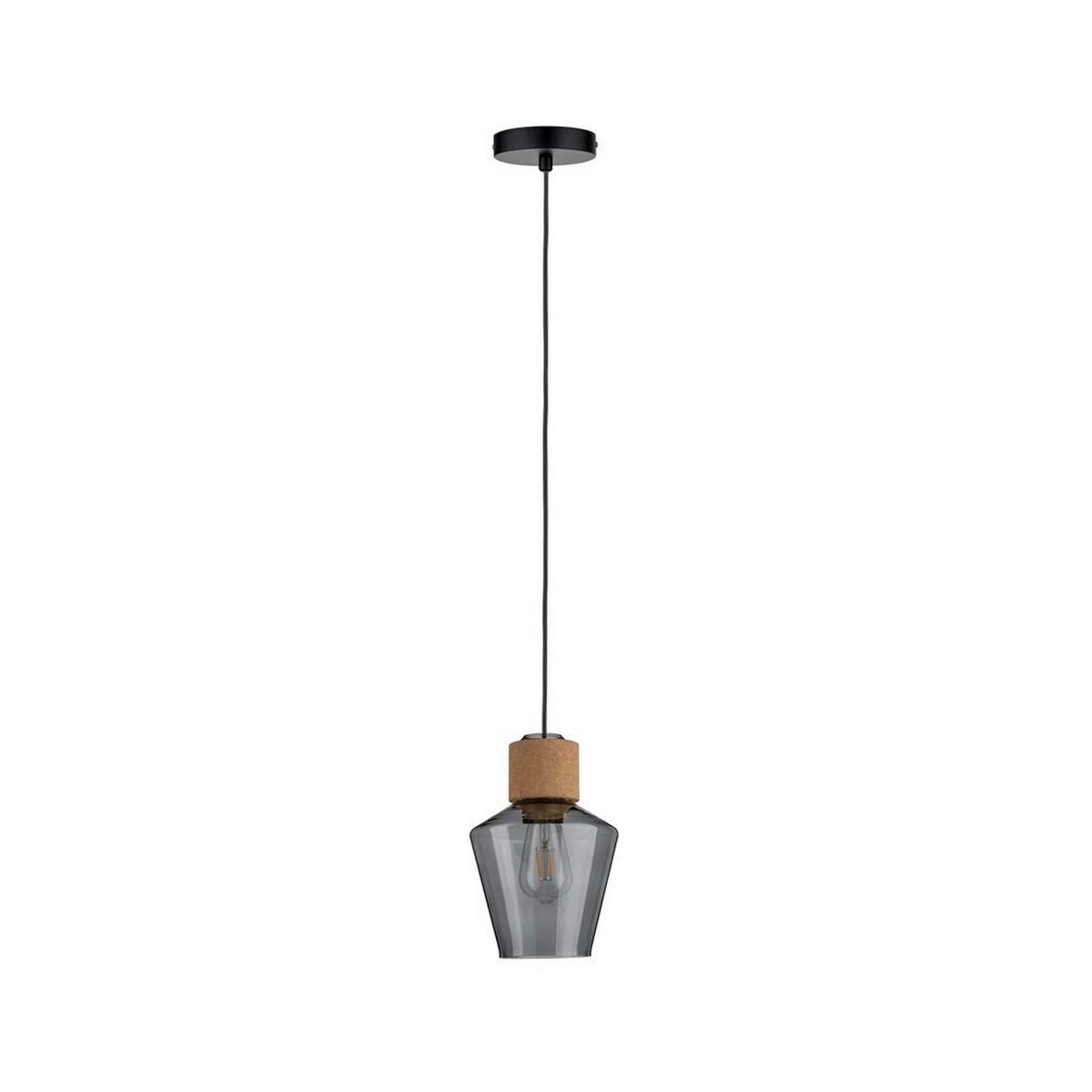 Hängeleuchte Neordic Elia 1-Flammig, dimmbar - Schwarz, KONVENTIONELL, Glas/Metall (18cm) - Paulmann