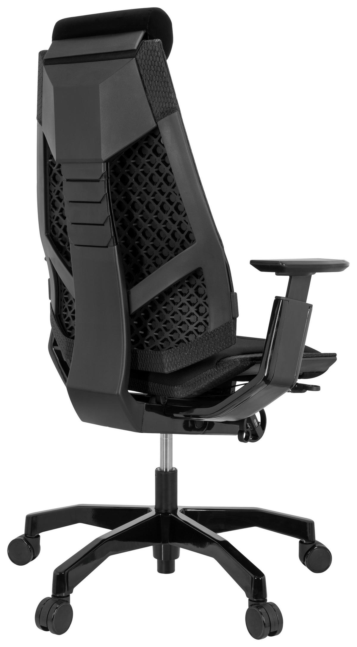 Bürostuhl Genidia Schwarz Bis 120 Kg - Schwarz, Basics, Kunststoff/Textil (57/122/46cm) - MID.YOU