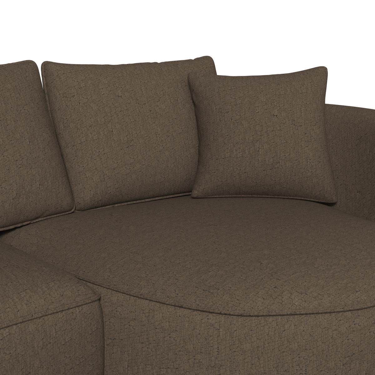 Sedací souprava NILAS, hnědá žinylka, s taburetem - černá/hnědá, Moderní, kov/dřevo (322/80/154cm) - Bessagi Home