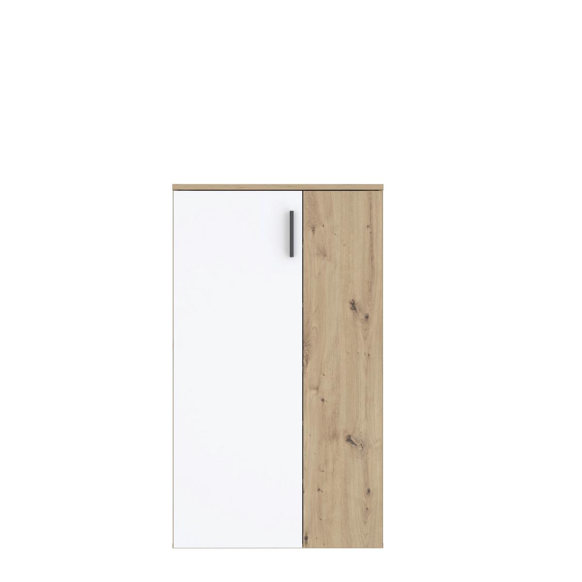 Cipősszekrény Boots 68,9/120,4cm - Artisan tölgy/fehér, Basics, műanyag/faalapú anyag (68,9/120,4/34,1cm)