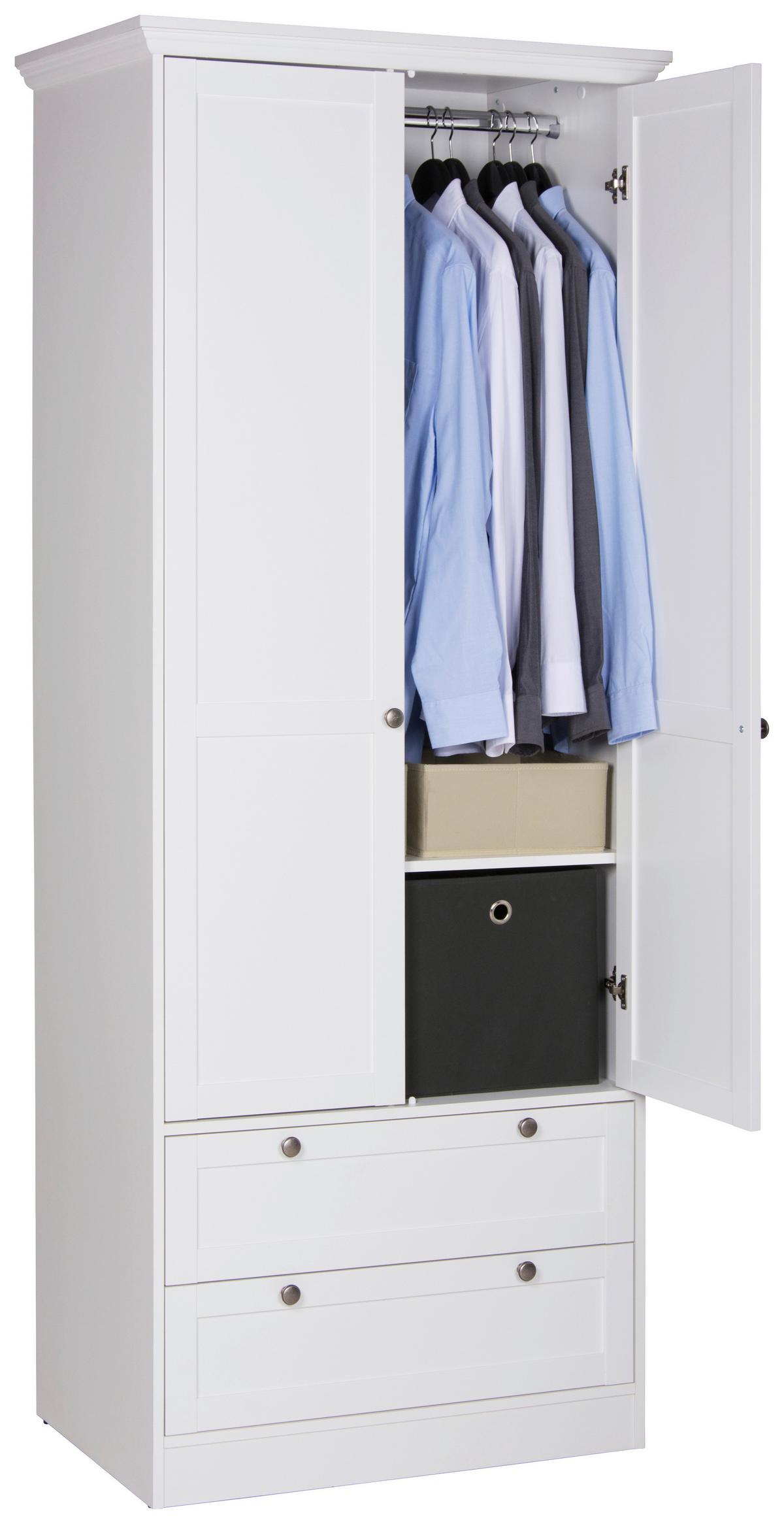 Kleiderschrank mit Schubladen 80cm Landwood 14 Weiß - Weiß, LIFESTYLE, Holzwerkstoff (80/200/51cm) - MID.YOU
