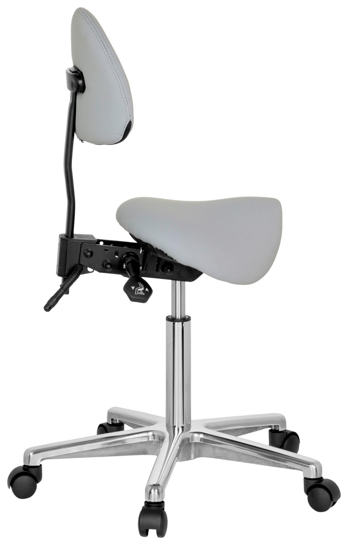 Bürohocker Top Work 20 Lederlook Grau Bis 110kg - Alufarben/Grau, MODERN, Kunststoff/Textil (36/105/40cm) - MID.YOU