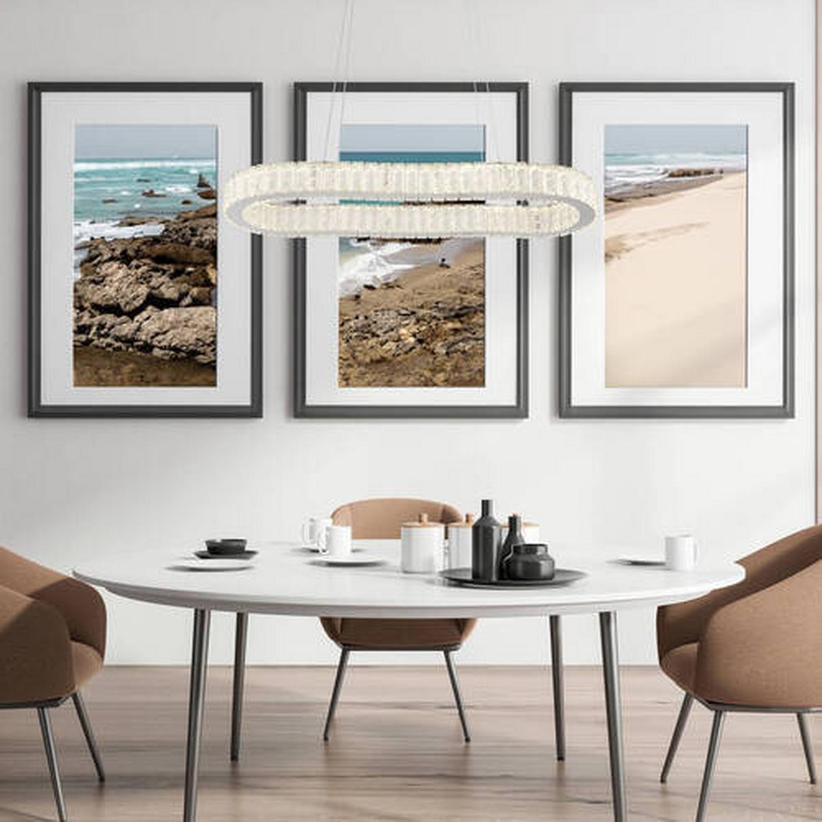 ZÁVESNÉ LED SVIETIDLO 67162-58 - priehľadné/číra, Konventionell, kov/plast (89/31/120cm) - Globo