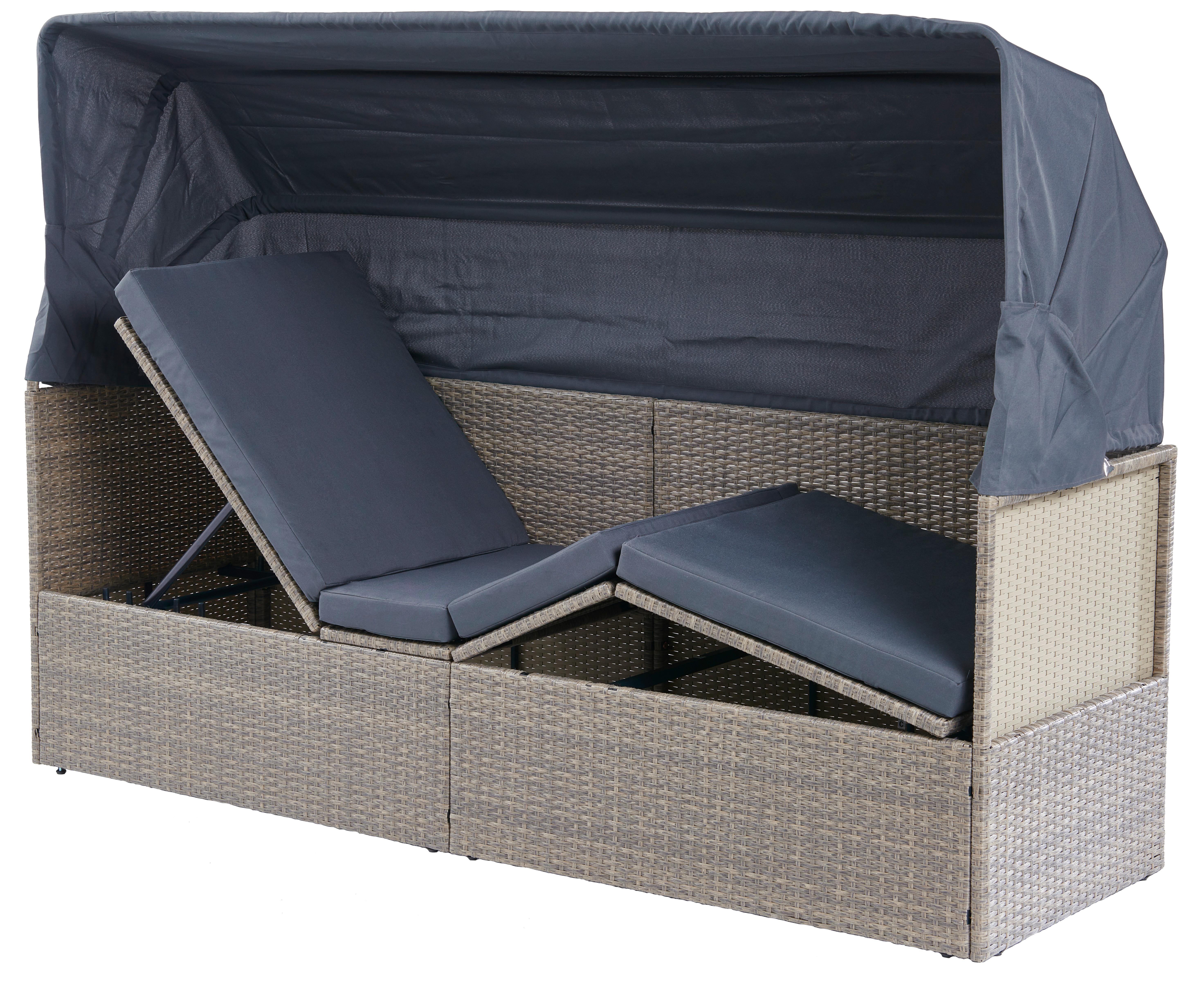 Sonnenliege Athen Aus Metall/Kunststoff mit Dach