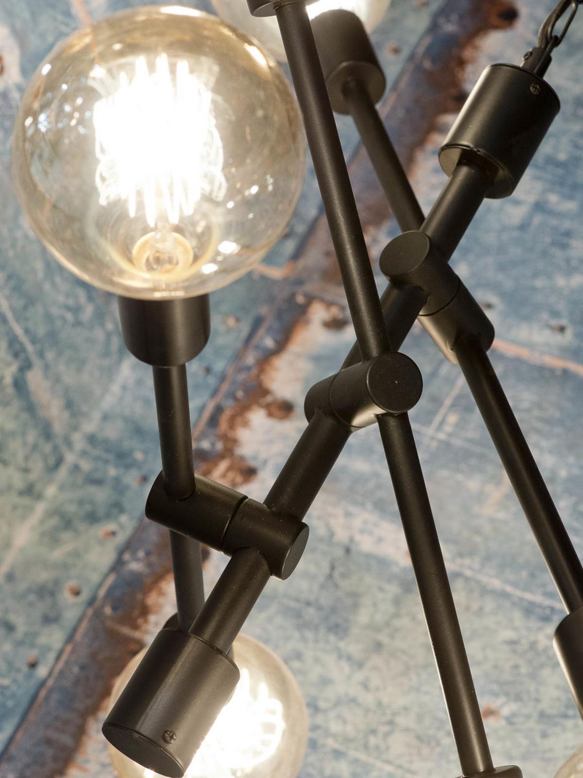 Hängeleuchte Nashville H: 248 cm 6-Flammig - Schwarz, Design, Metall (76/248cm) - It's about Romi