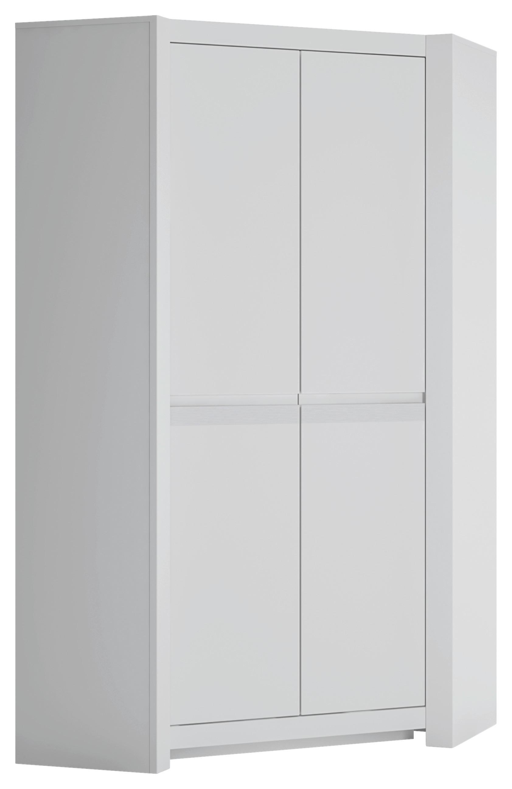Rohová skříň NOVI barva bílá - bílá, Moderní, kompozitní dřevo (103,3/198,5/103,3cm) - Premium Living