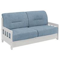 Schlafsofa Mit Kiefernholz Korpus Camino, Mikrofaser - Blau/Weiß, LIFESTYLE, Holz/Textil (154/88/90cm) - Livetastic