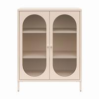 Highboard Luna Creme B: 80 cm - Creme, Design, Glas/Metall (80/102/40cm) - MID.YOU