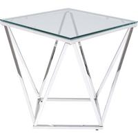 Beistelltisch Cristallo Edelstahlfarben B: 50 Cm - Edelstahlfarben, Basics, Glas/Metall (50/50/55cm) - Kare-Design