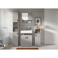 Badezimmer Mone Kaschmir B: 120cm - Kaschmir/Schwarz, Trend, Glas/Holzwerkstoff (120cm) - MID.YOU