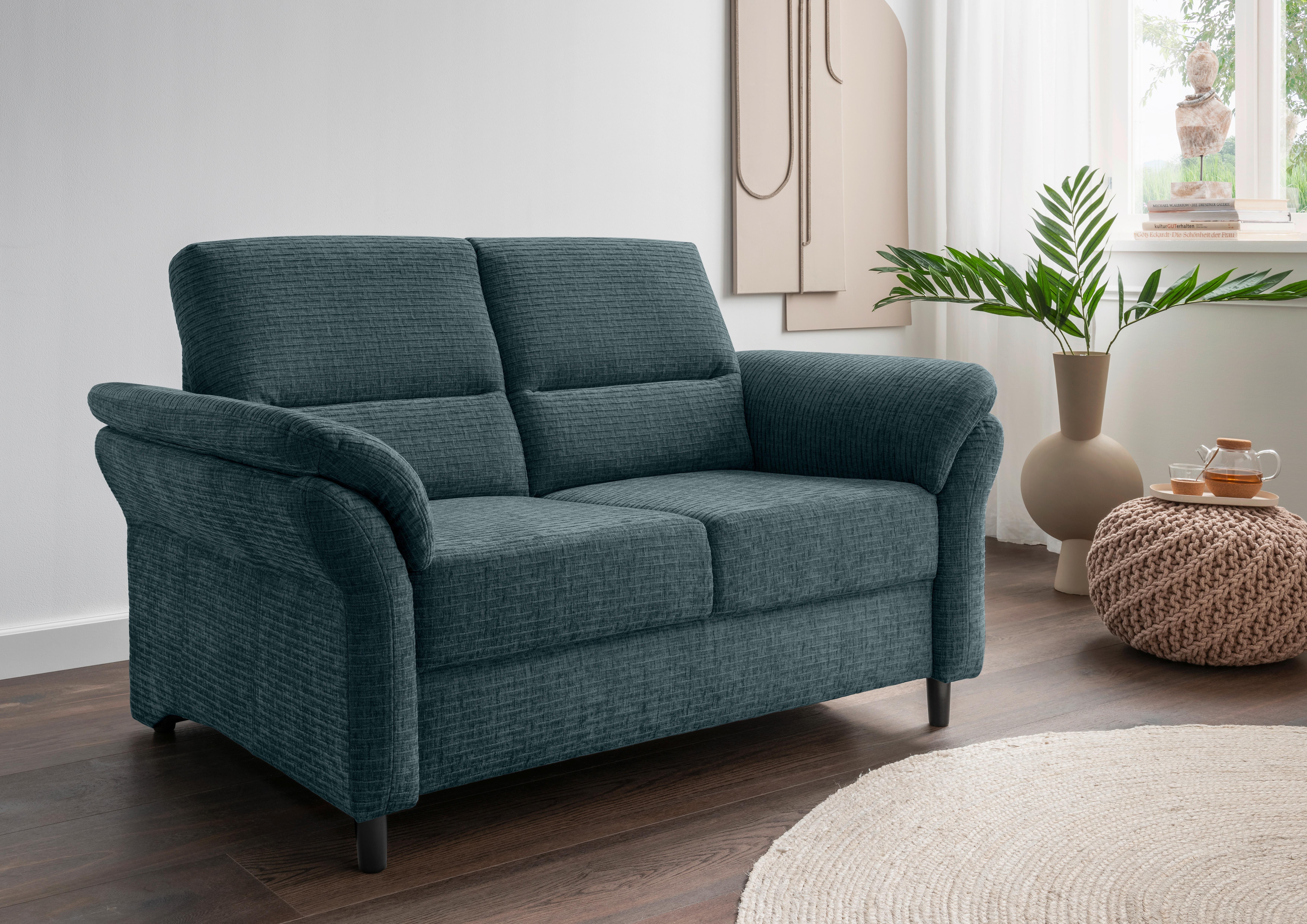 2-Sitzer-Sofa Cavoli, Blau B: 147 cm - Blau/Schwarz, MODERN, Textil (147/90/89cm) - Livetastic