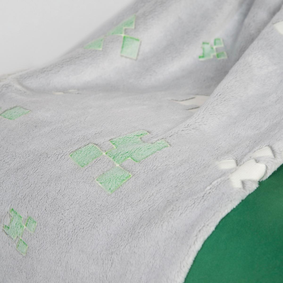 Kuscheldecke Minecraft 130x150 Cm - Grau, Textil (130/150cm)