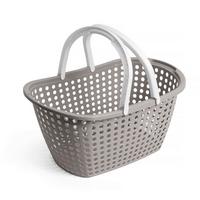 Nákupní košík ANNA - šedobéžová, Konvenční, textil (31/22/44cm) - Mömax