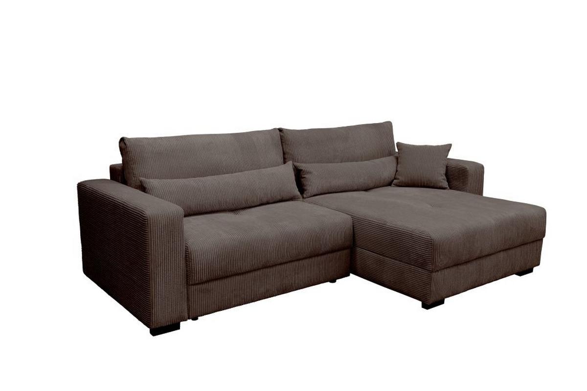 Rohová sedačka ALEX, obojstranná, tm.sivý menčester - čierna/tmavosivá, Modern, textil (265/170cm)