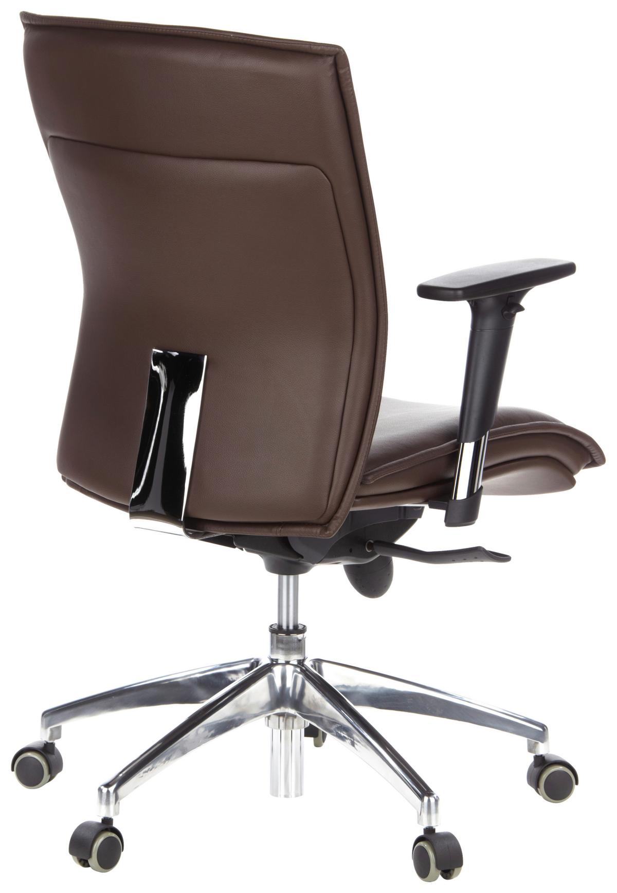 Drehstuhl Murano 10 Dunkelbraun - Dunkelbraun/Schwarz, MODERN, Leder/Kunststoff (59/117/51cm) - MID.YOU