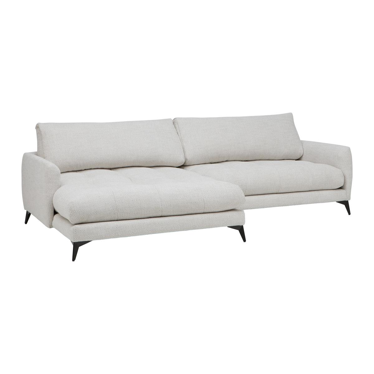 Rohová sedačka BRUCE, ľavá, sivobiela - čierna/sivobiela, kov/textil (161/61-85/273cm) - Mömax