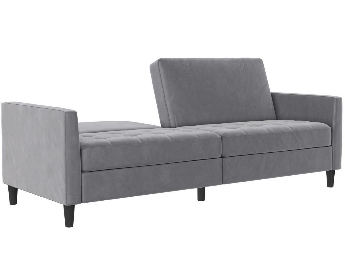 Schlafsofa Palermo Grau, mit Schlaffunktion - Schwarz/Grau, Basics, Textil (207/86cm) - Livetastic