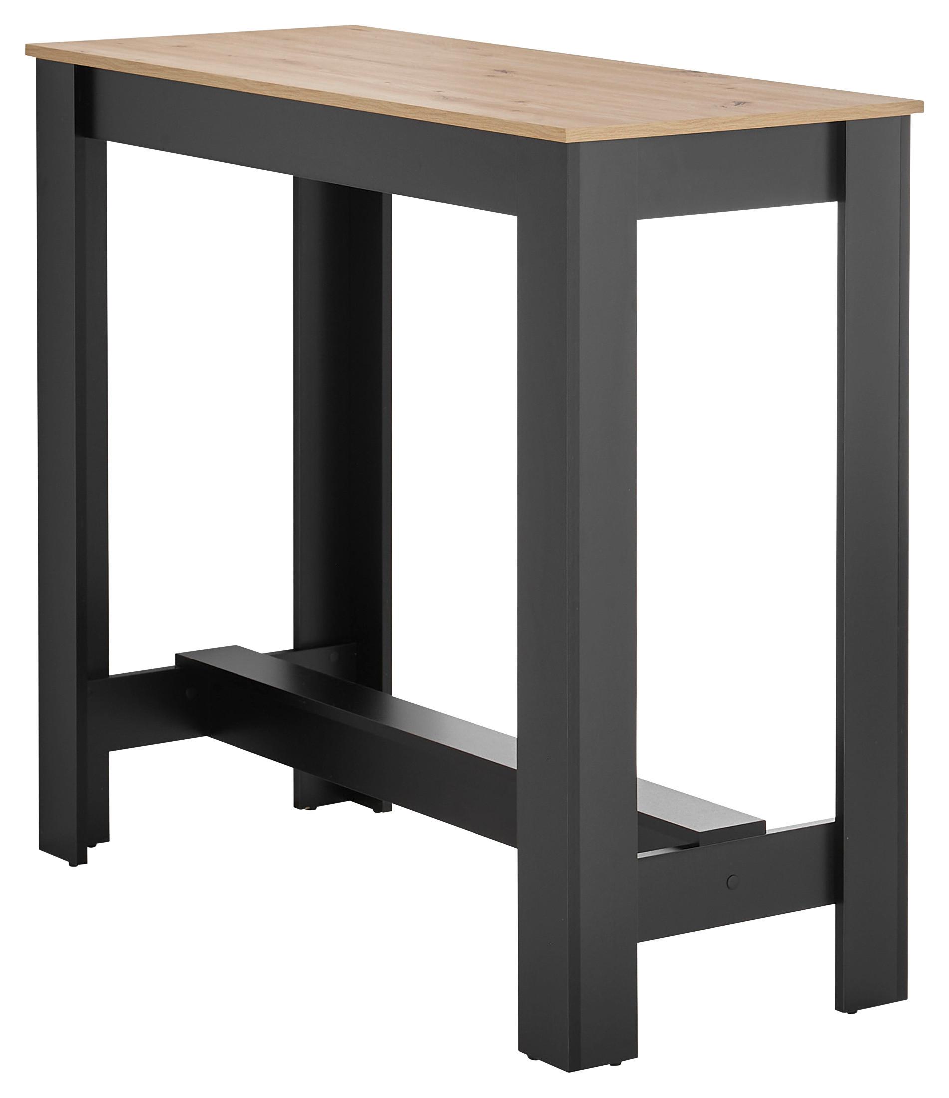 Bartisch Modesto - Schwarz/Eiche Artisan, MODERN, Holzwerkstoff (115/50/103cm) - MID.YOU