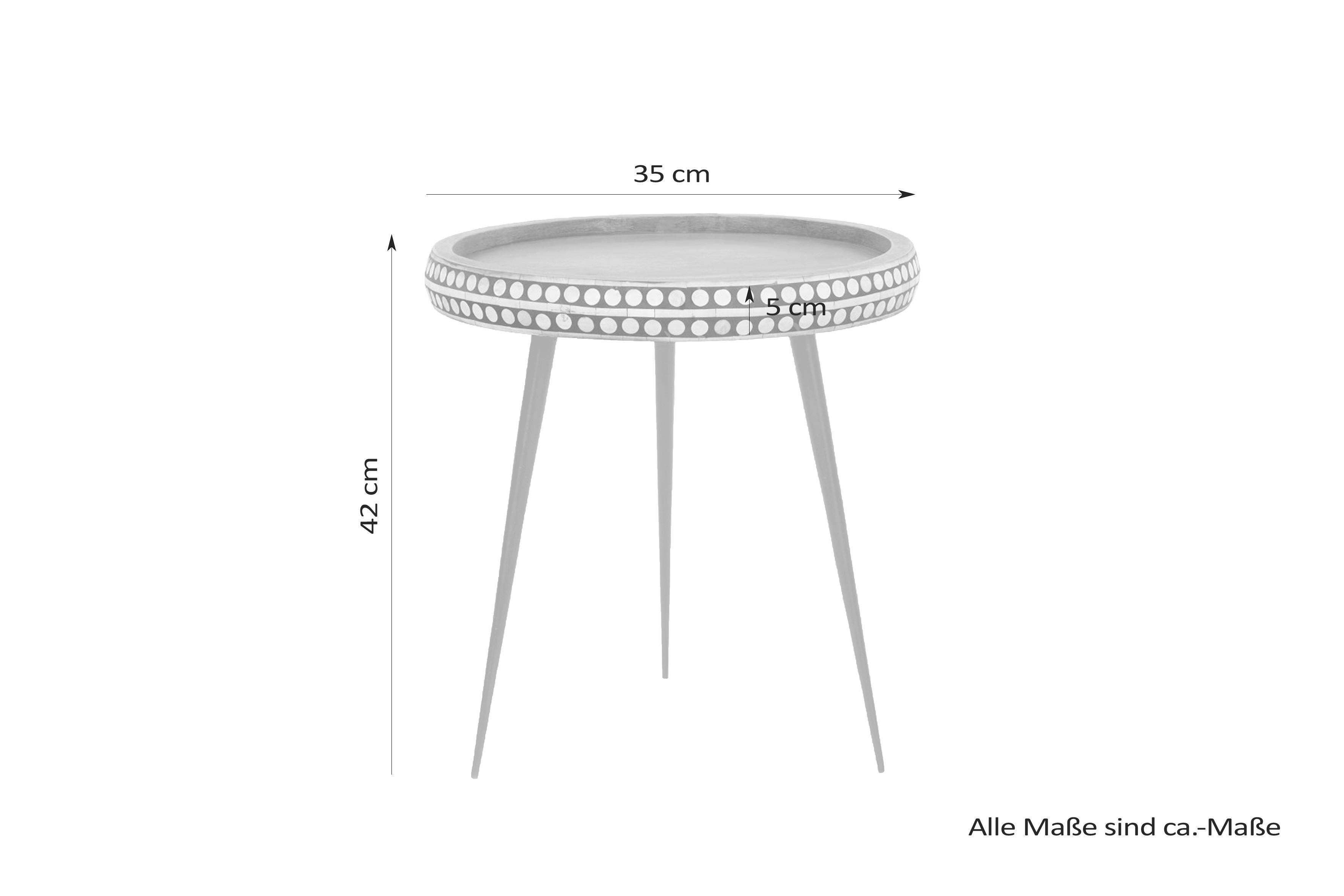 MID.YOU Beistelltisch Naturfarben Echtholz H: 35 cm Jana