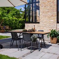 Gartentisch Parc Teakholz/Aluminium L 88 cm - Anthrazit/Naturfarben, Natur, Holz/Metall (88/197,5/74cm) - Gardenson