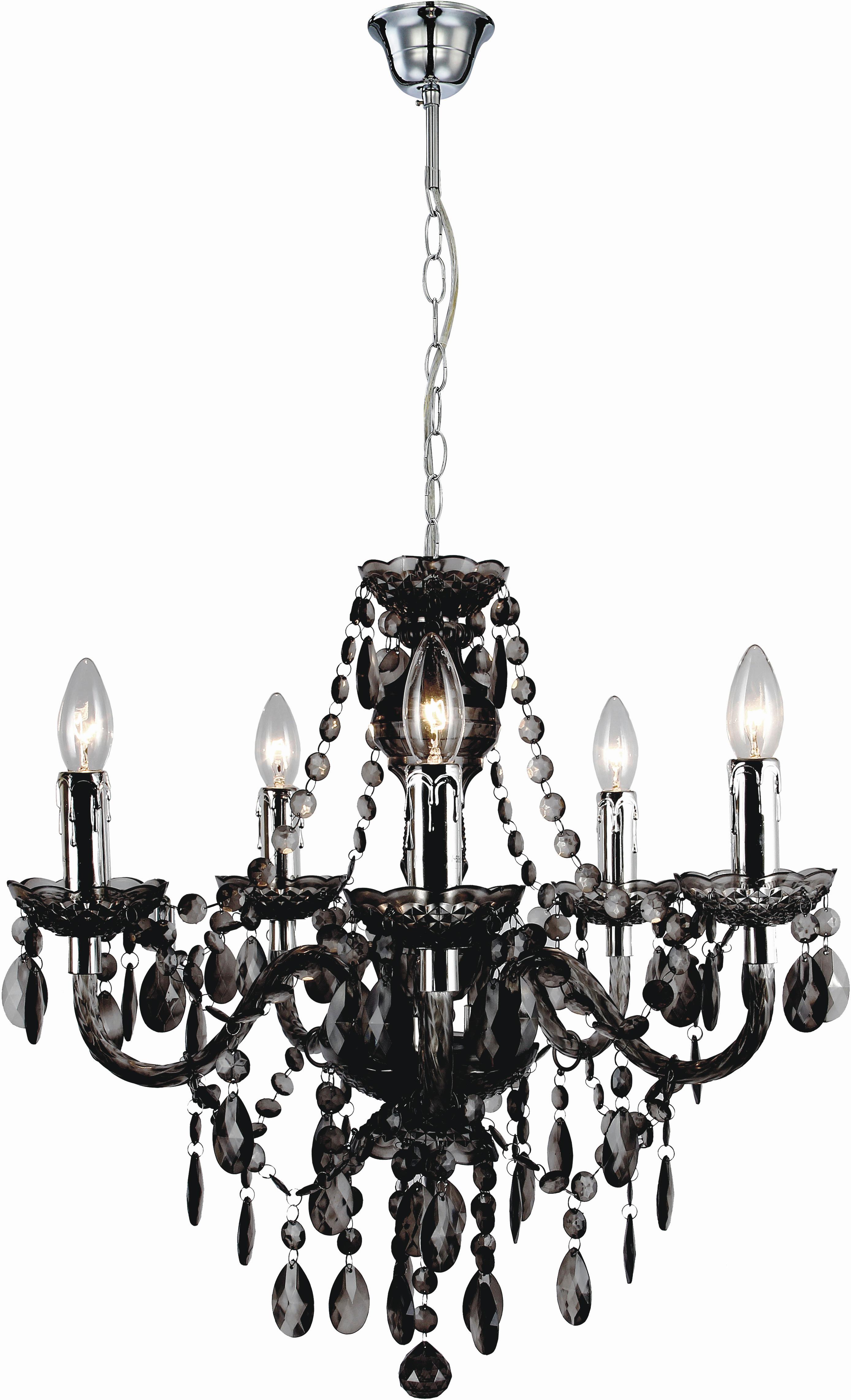 Závesná lampa Isabella 149cm, 40 Watt - chrómová/tmavosivá, Romantik / Landhaus, kov/plast (149cm) - Mömax
