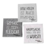 Serviette Grilla Grau/schwarz 20 Stk., 17x17 Cm - Hellgrau/Schwarz, Basics, Papier (17/3/17cm)