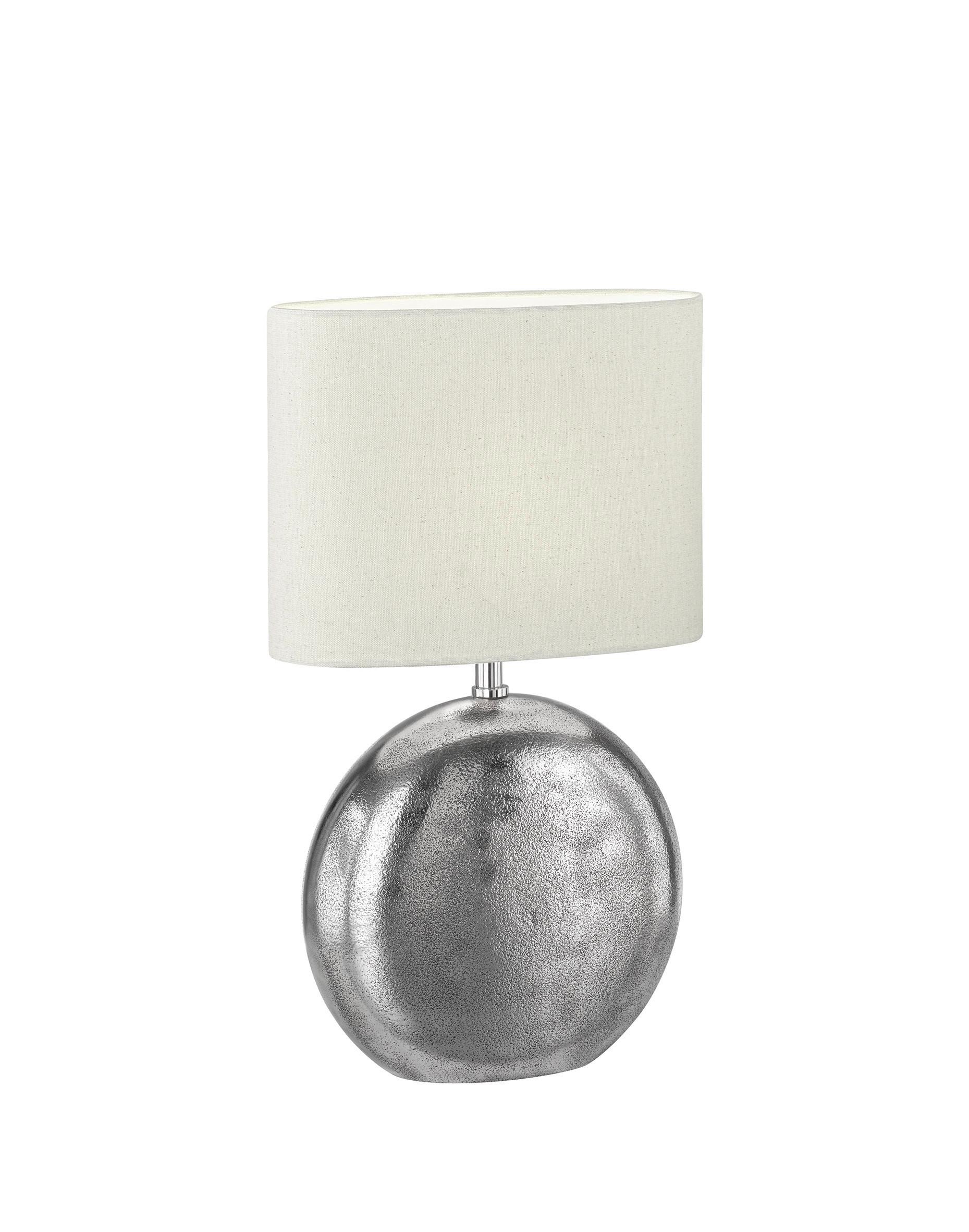 TISCHLEUCHTE 50507 CHAMBERY - Sandfarben/Weiß, KONVENTIONELL, Textil/Metall (34/17/53cm) - Fischer & Honsel